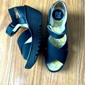 FLY LONDON Wedge Strapped Sandals, Sz 36